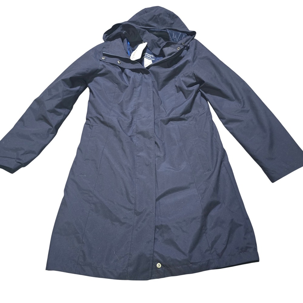 Lands End  Airlines Womens XS Quilted OEKO-TEX Coat Parka Blue Hood